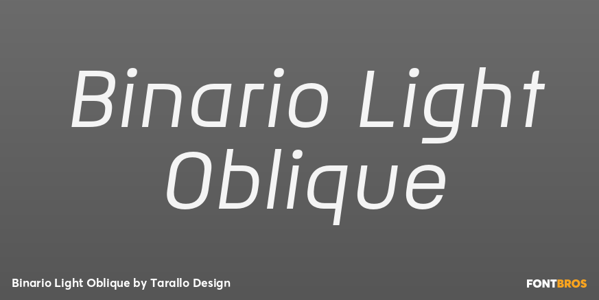 Binario Light Oblique Font Poster #1