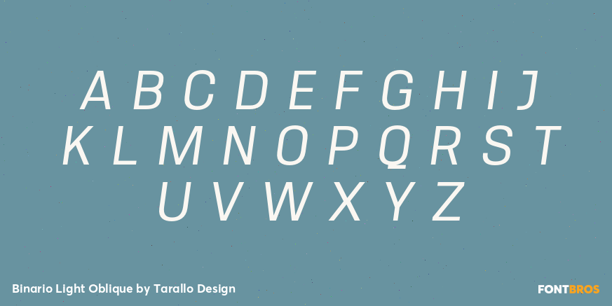 Binario Light Oblique Font Poster #2
