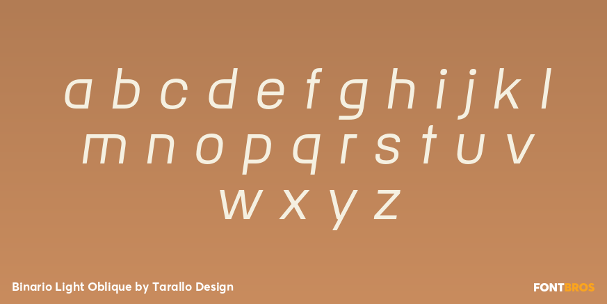 Binario Light Oblique Font Poster #3