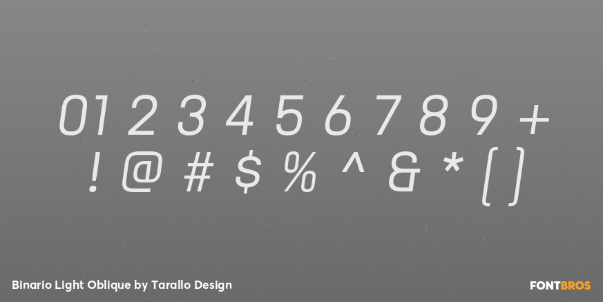 Binario Light Oblique Font Poster #4