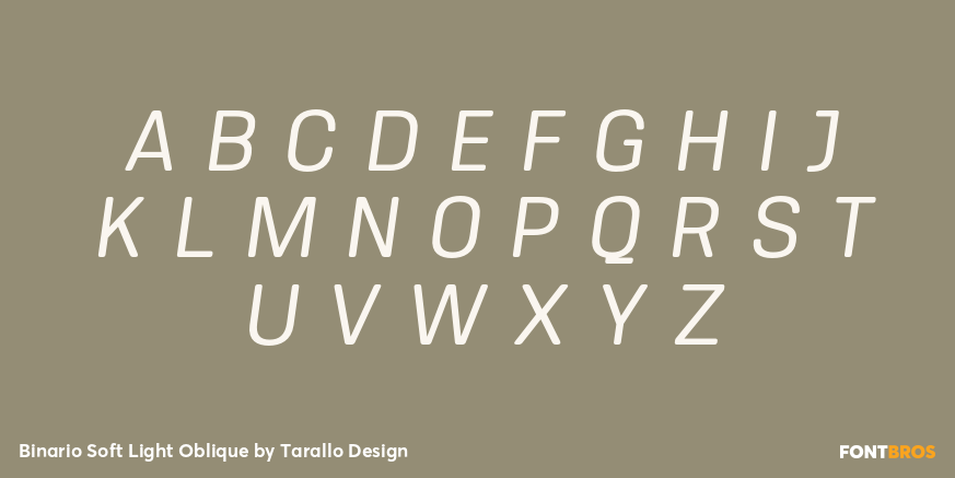 Binario Soft Light Oblique Font Poster #2