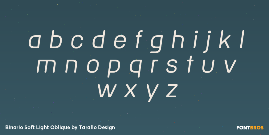 Binario Soft Light Oblique Font Poster #3