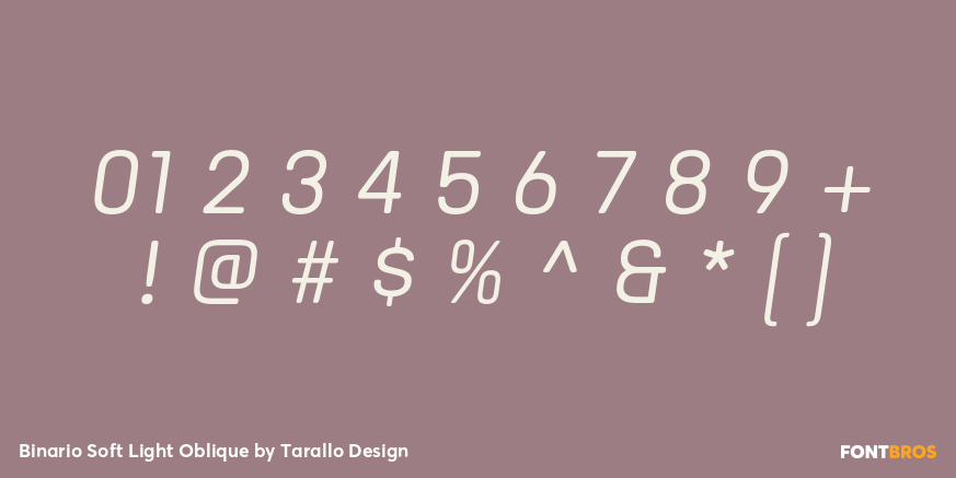 Binario Soft Light Oblique Font Poster #4