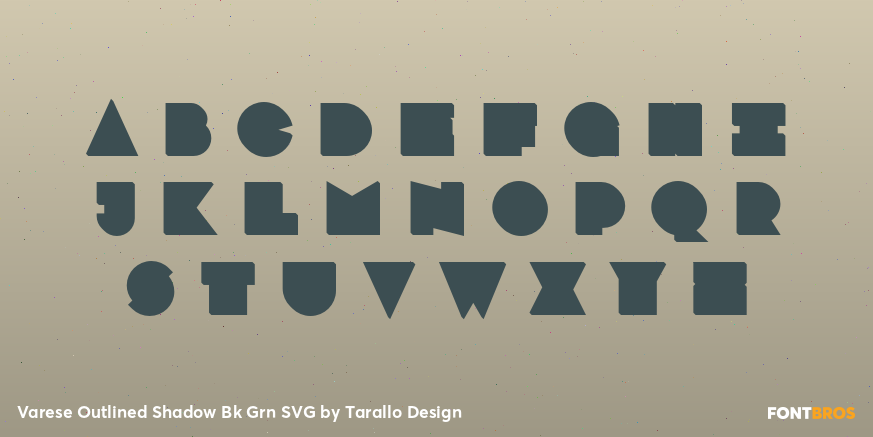 Varese Outlined Shadow Bk Grn SVG Font Poster #2