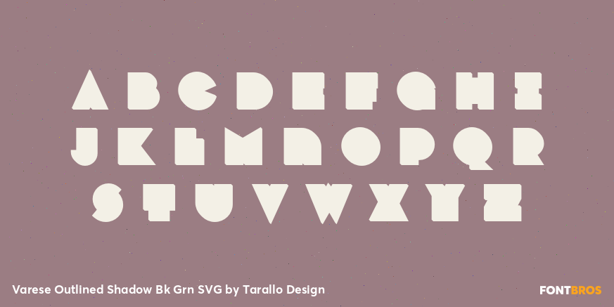 Varese Outlined Shadow Bk Grn SVG Font Poster #3