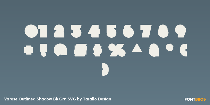 Varese Outlined Shadow Bk Grn SVG Font Poster #4