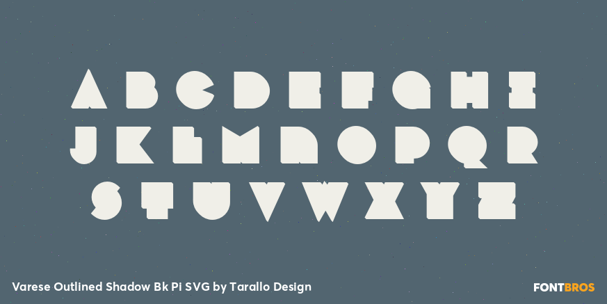 Varese Outlined Shadow Bk Pi SVG Font Poster #3