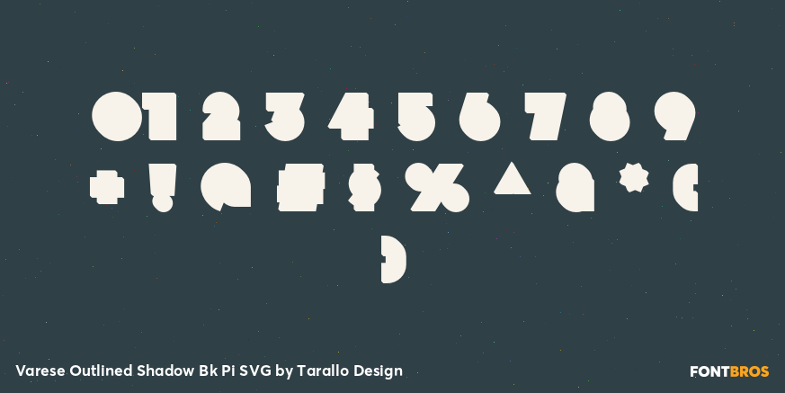 Varese Outlined Shadow Bk Pi SVG Font Poster #4