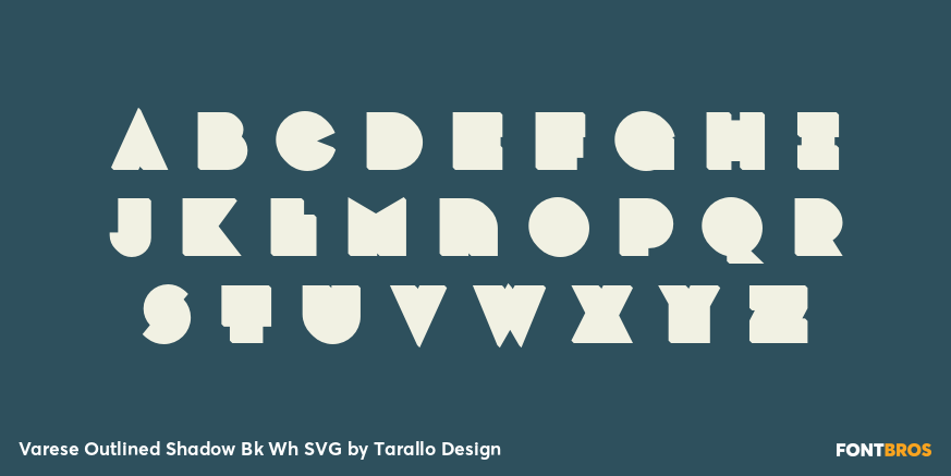 Varese Outlined Shadow Bk Wh SVG Font Poster #3