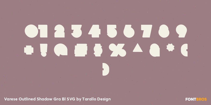 Varese Outlined Shadow Gra Bl SVG Font Poster #4