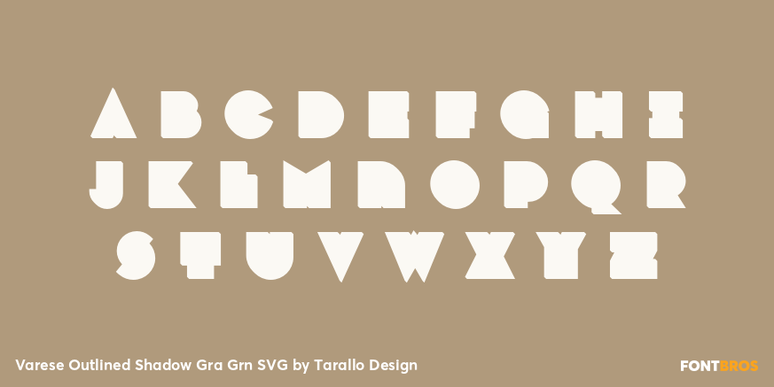 Varese Outlined Shadow Gra Grn SVG Font Poster #3