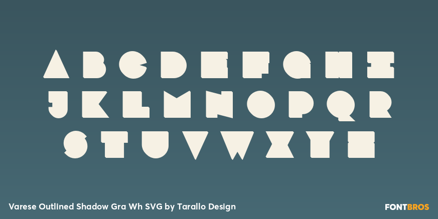 Varese Outlined Shadow Gra Wh SVG Font Poster #2