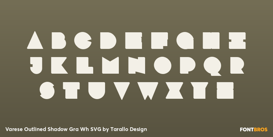 Varese Outlined Shadow Gra Wh SVG Font Poster #1