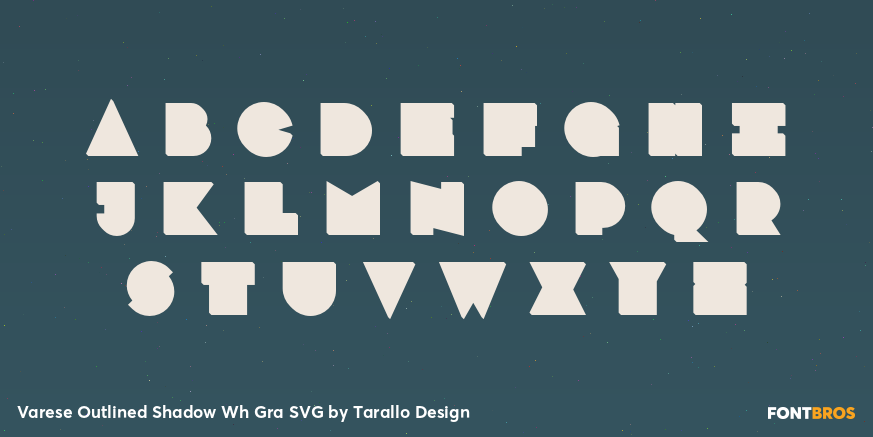 Varese Outlined Shadow Wh Gra SVG Font Poster #2