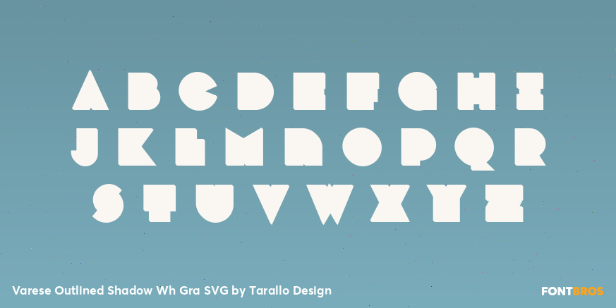 Varese Outlined Shadow Wh Gra SVG Font Poster #3