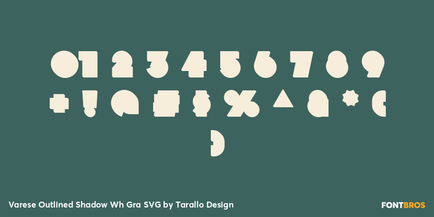 Varese Outlined Shadow Wh Gra SVG Font Poster #4
