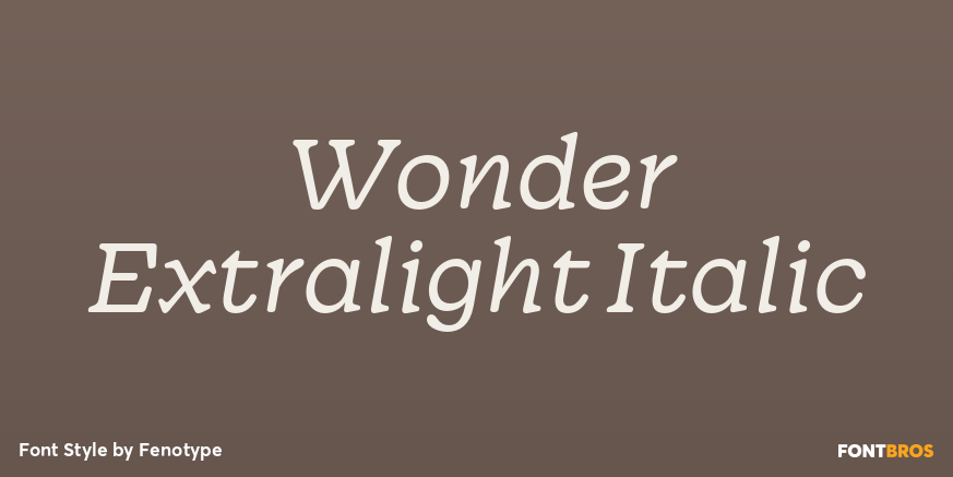 Wonder Extralight Italic Font Poster #1
