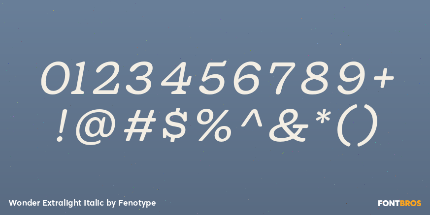 Wonder Extralight Italic Font Poster #1