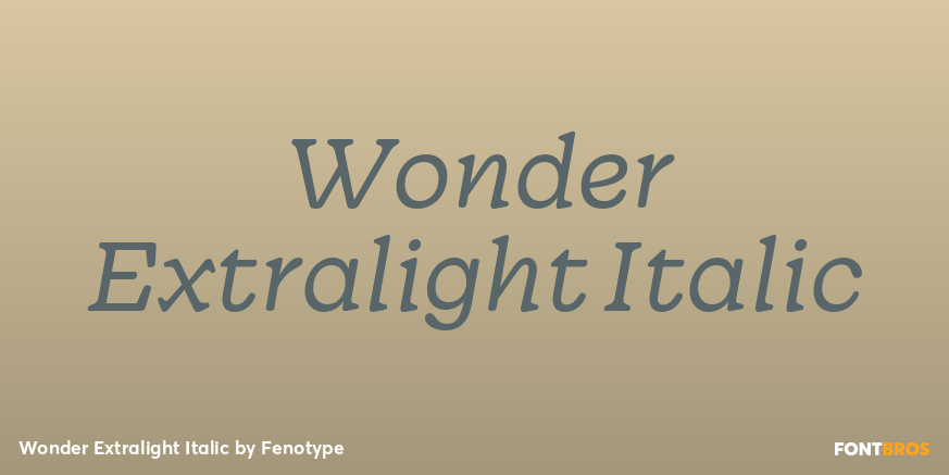 Wonder Extralight Italic Font Poster #1