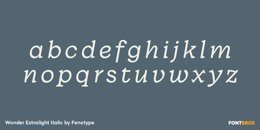 Wonder Extralight Italic Font Poster #1