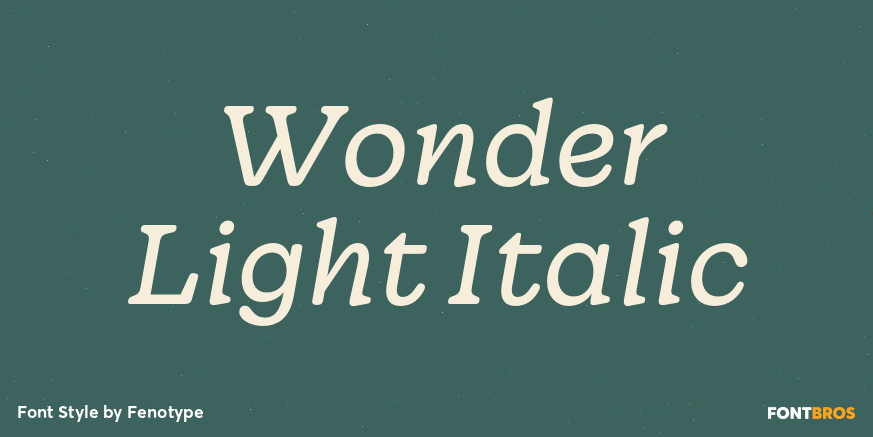 Wonder Light Italic Font Poster #1