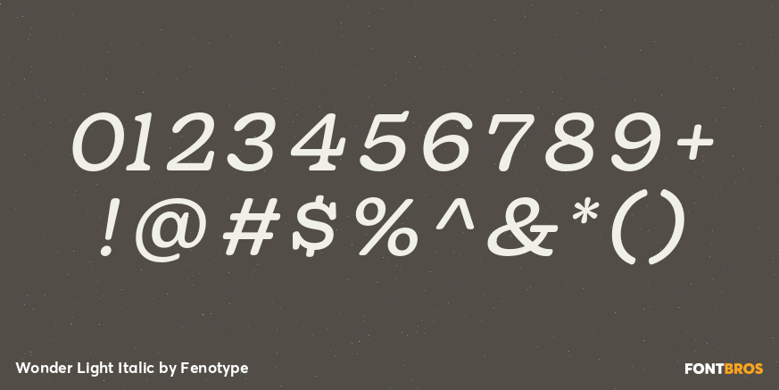 Wonder Light Italic Font Poster #1