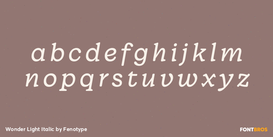 Wonder Light Italic Font Poster #3