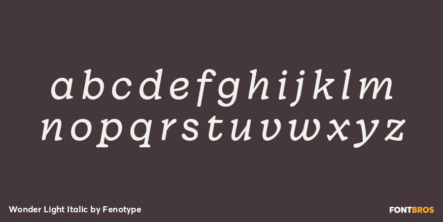 Wonder Light Italic Font Poster #1