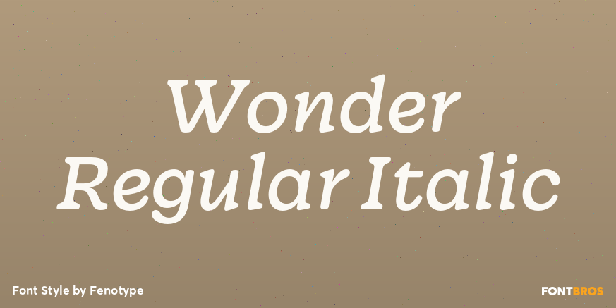 Wonder Regular Italic Font Poster #1