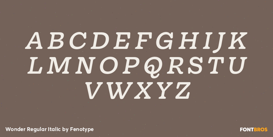 Wonder Regular Italic Font Poster #1