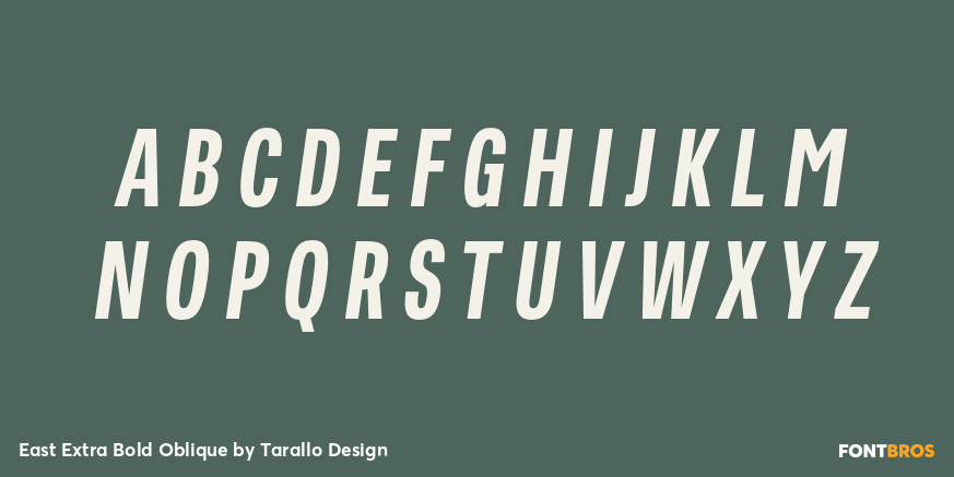 East Extra Bold Oblique Font Poster #1