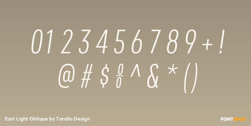 East Light Oblique Font Poster #1