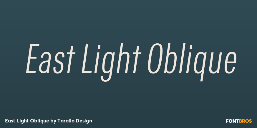 East Light Oblique Font Poster #1