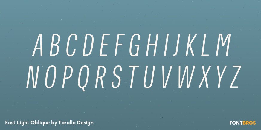 East Light Oblique Font Poster #2
