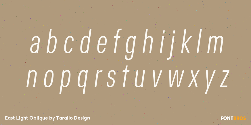 East Light Oblique Font Poster #3