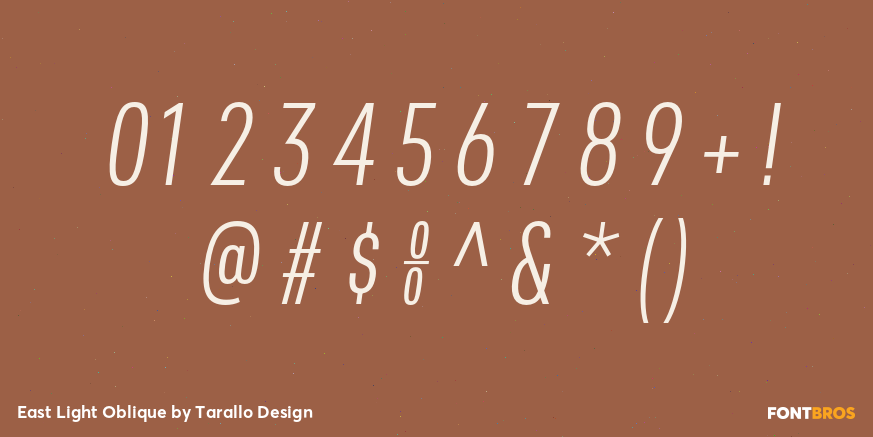 East Light Oblique Font Poster #4