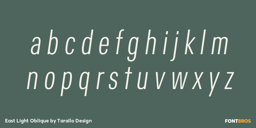 East Light Oblique Font Poster #1