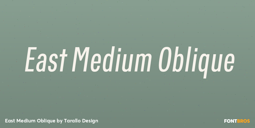 East Medium Oblique Font Poster #1