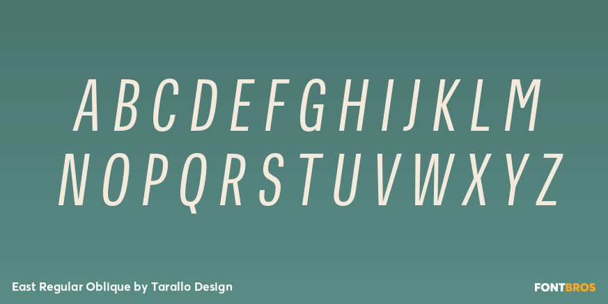 East Regular Oblique Font Poster #2