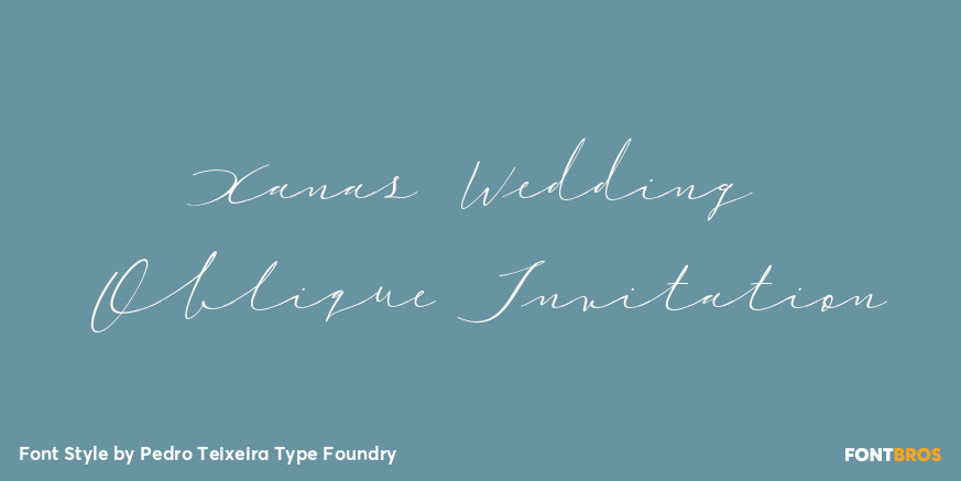 Xanas Wedding Oblique Invitation Font Poster #1