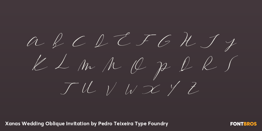 Xanas Wedding Oblique Invitation Font Poster #2