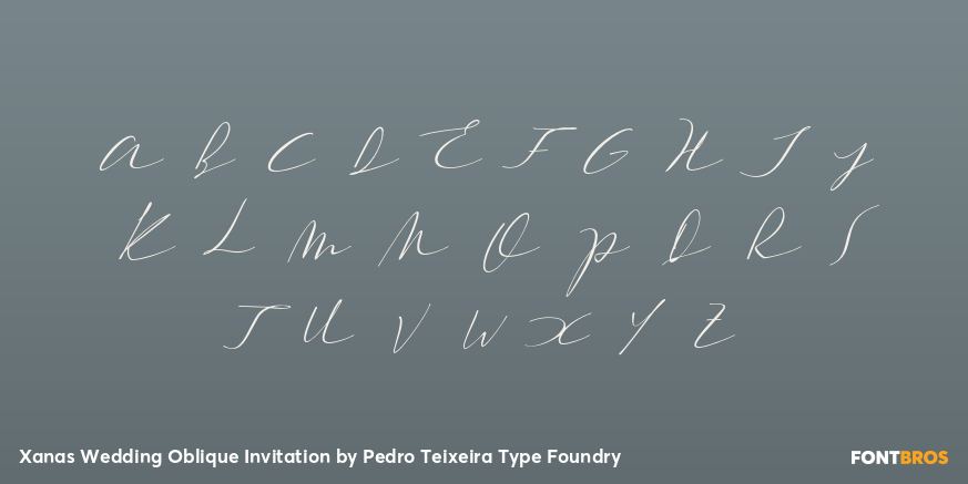 Xanas Wedding Oblique Invitation Font Poster #1