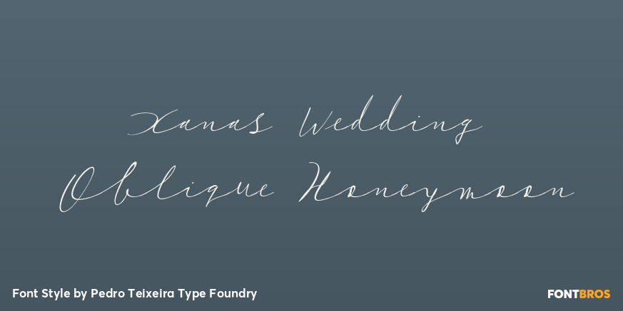 Xanas Wedding Oblique Honeymoon Font Poster #1
