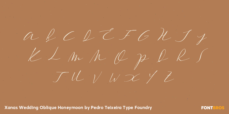 Xanas Wedding Oblique Honeymoon Font Poster #2