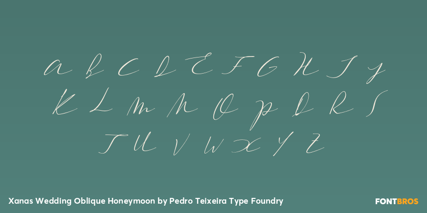 Xanas Wedding Oblique Honeymoon Font Poster #1