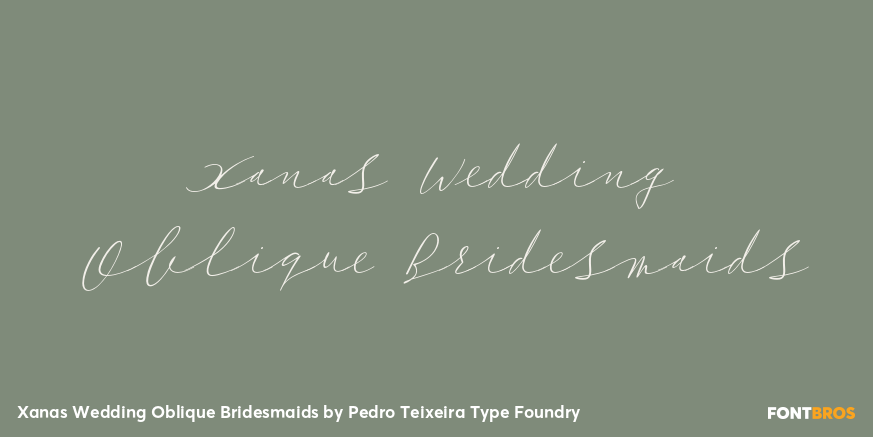 Xanas Wedding Oblique Bridesmaids Font Poster #1