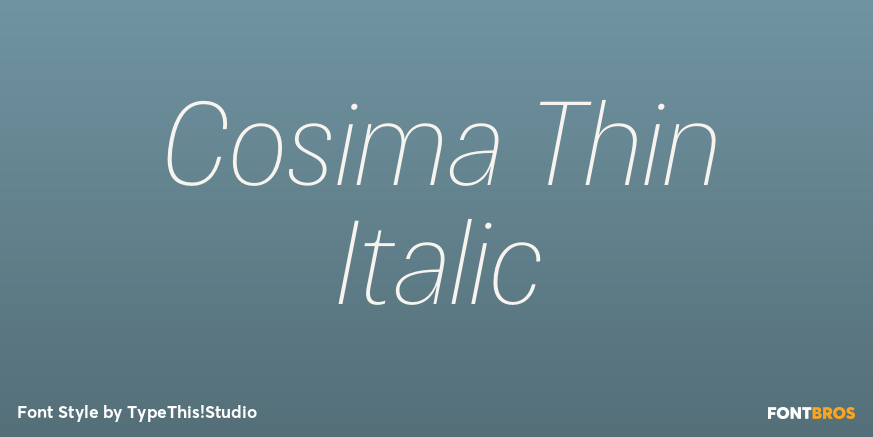 Cosima Thin Italic Font Poster #1