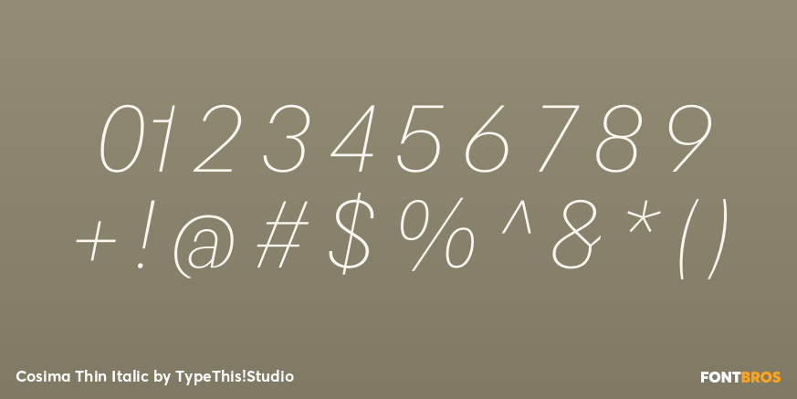 Cosima Thin Italic Font Poster #1