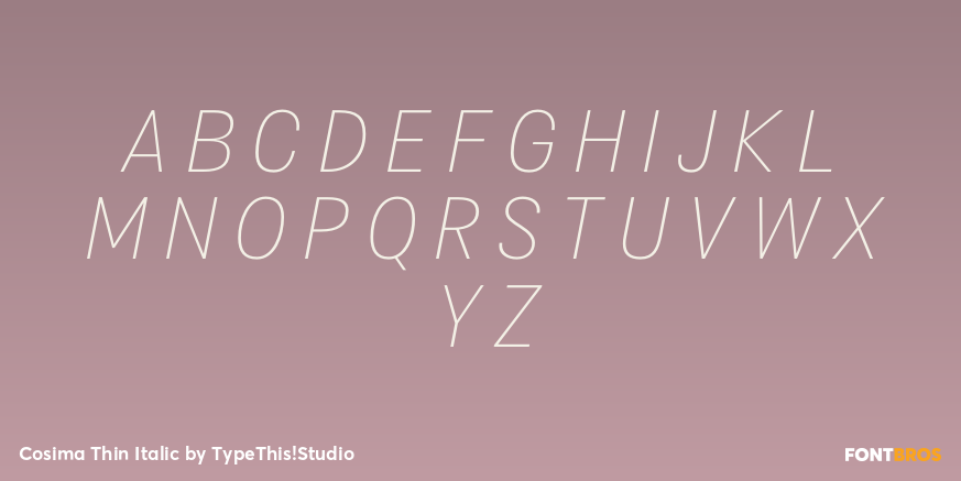 Cosima Thin Italic Font Poster #1