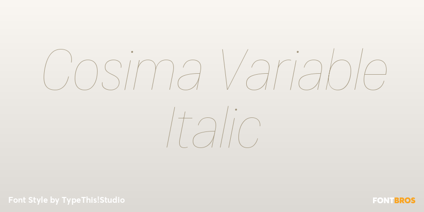 Cosima Variable Italic Poster